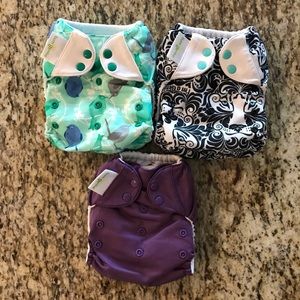 LOT of 3 bumGenius pocket cloth diapers